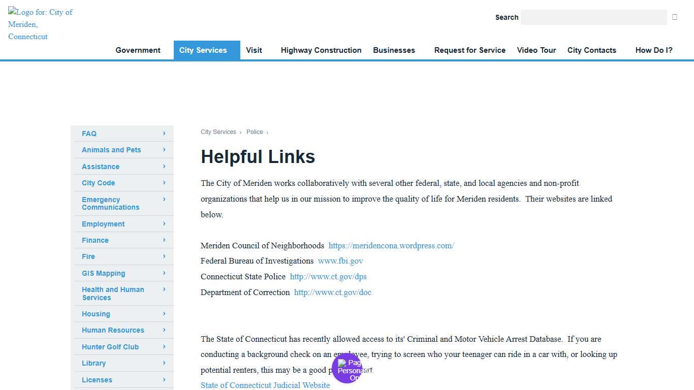 Helpful Links | City of Meriden, CT