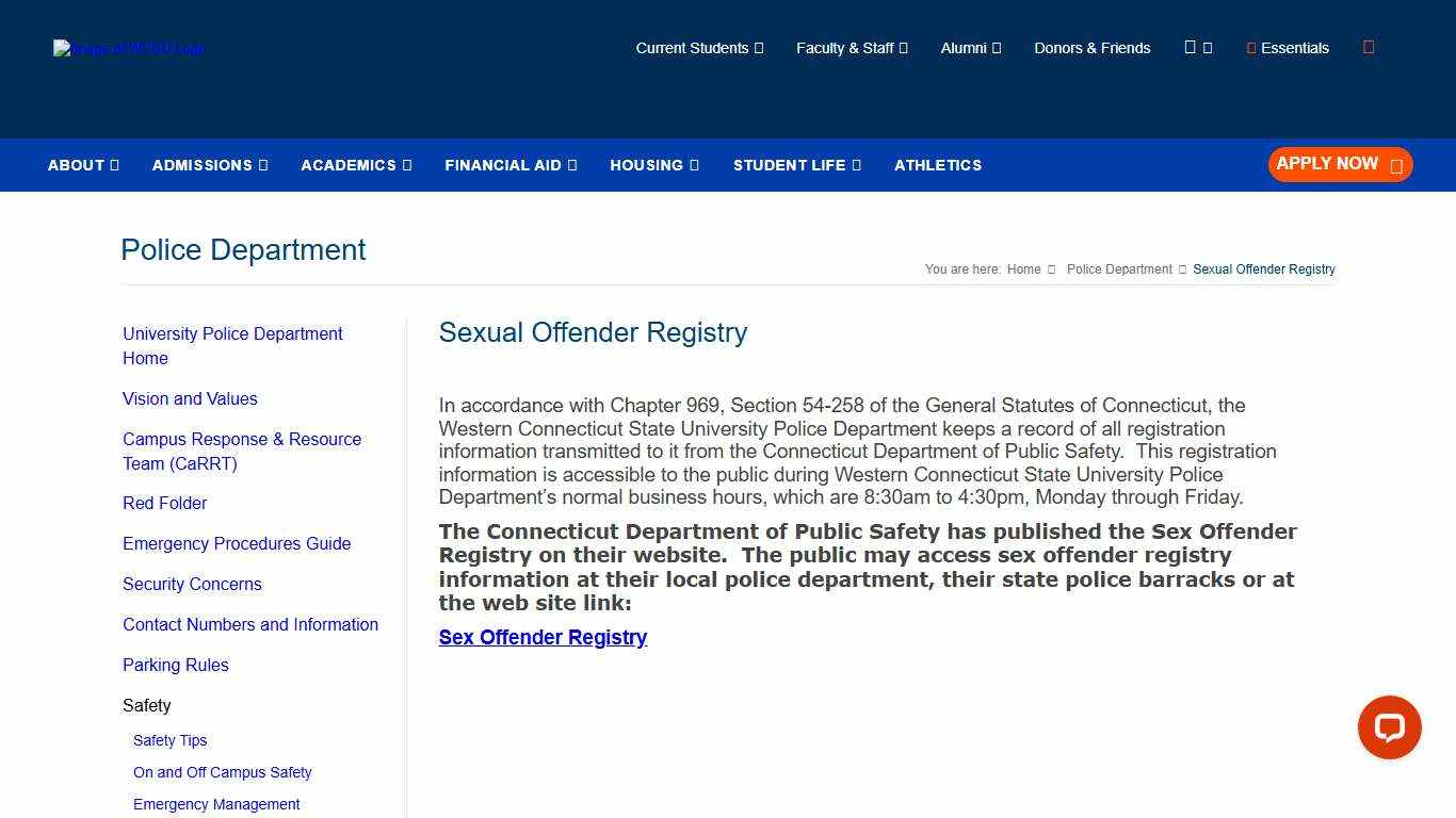 Sexual Offender Registry - Police Department